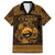 Personalized Caernarfonshire Sir Gaernarfon Family Matching Short Sleeve Bodycon Dress and Hawaiian Shirt Gold Castle Tower Celtic-inspired - Wonder Print Shop