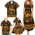 Personalized Caernarfonshire Sir Gaernarfon Family Matching Summer Maxi Dress and Hawaiian Shirt Gold Castle Tower Celtic-inspired - Wonder Print Shop