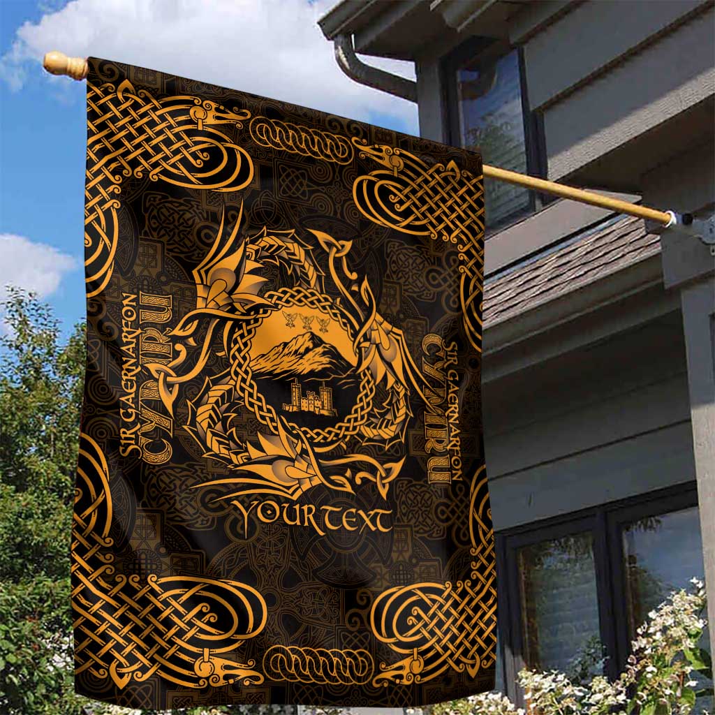 Personalized Caernarfonshire Sir Gaernarfon Garden Flag Gold Castle Tower Celtic-inspired - Wonder Print Shop
