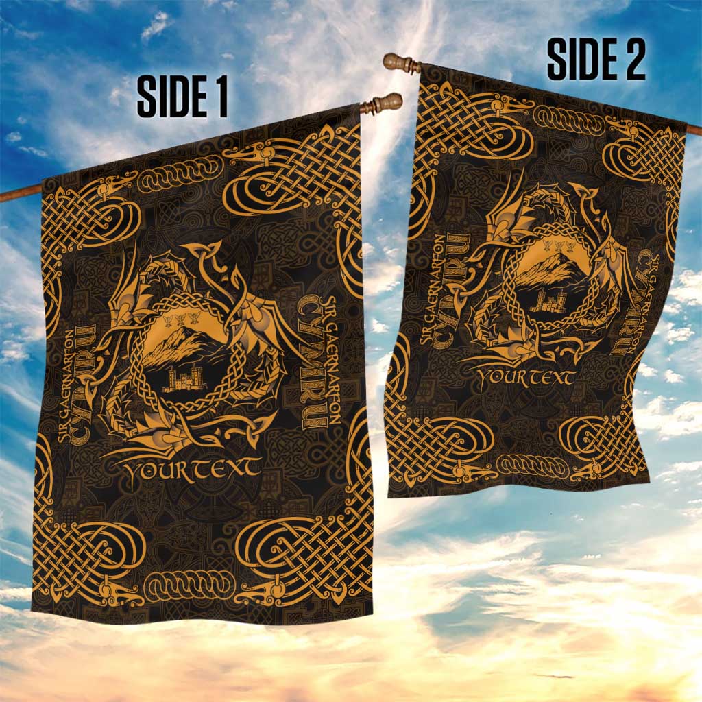 Personalized Caernarfonshire Sir Gaernarfon Garden Flag Gold Castle Tower Celtic-inspired - Wonder Print Shop