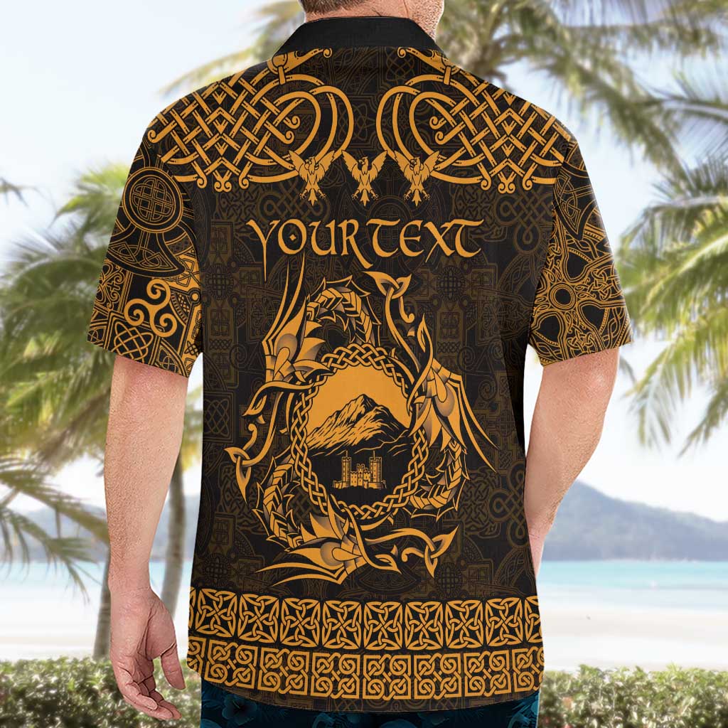 Personalized Caernarfonshire Sir Gaernarfon Hawaiian Shirt Gold Castle Tower Celtic-inspired - Wonder Print Shop