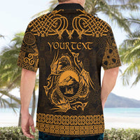Personalized Caernarfonshire Sir Gaernarfon Hawaiian Shirt Gold Castle Tower Celtic-inspired - Wonder Print Shop