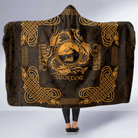 Personalized Caernarfonshire Sir Gaernarfon Hooded Blanket Gold Castle Tower Celtic-inspired - Wonder Print Shop
