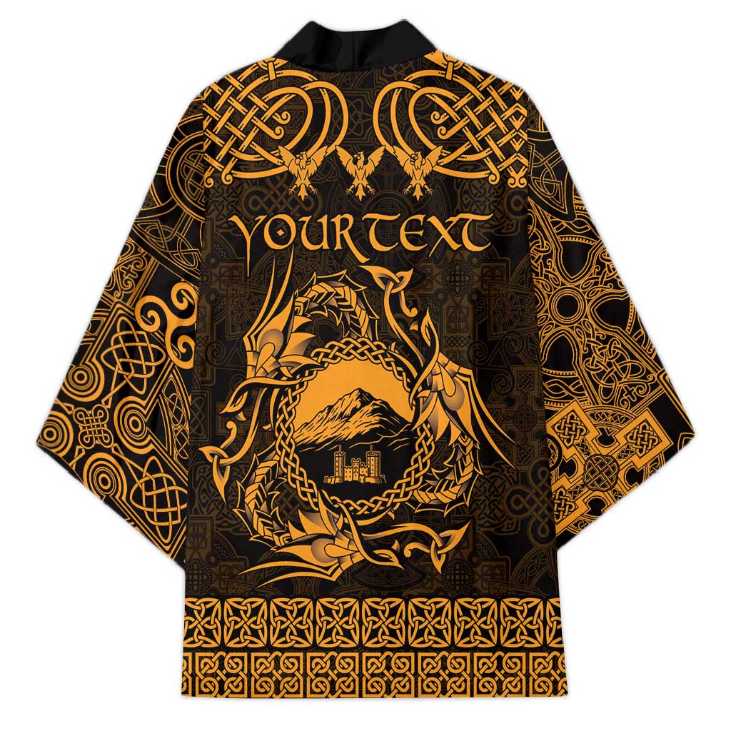 Personalized Caernarfonshire Sir Gaernarfon Kimono Gold Castle Tower Celtic-inspired - Wonder Print Shop