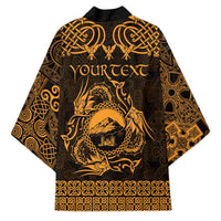 Personalized Caernarfonshire Sir Gaernarfon Kimono Gold Castle Tower Celtic-inspired - Wonder Print Shop