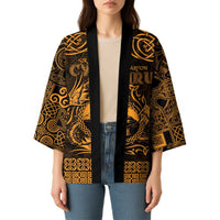 Personalized Caernarfonshire Sir Gaernarfon Kimono Gold Castle Tower Celtic-inspired - Wonder Print Shop