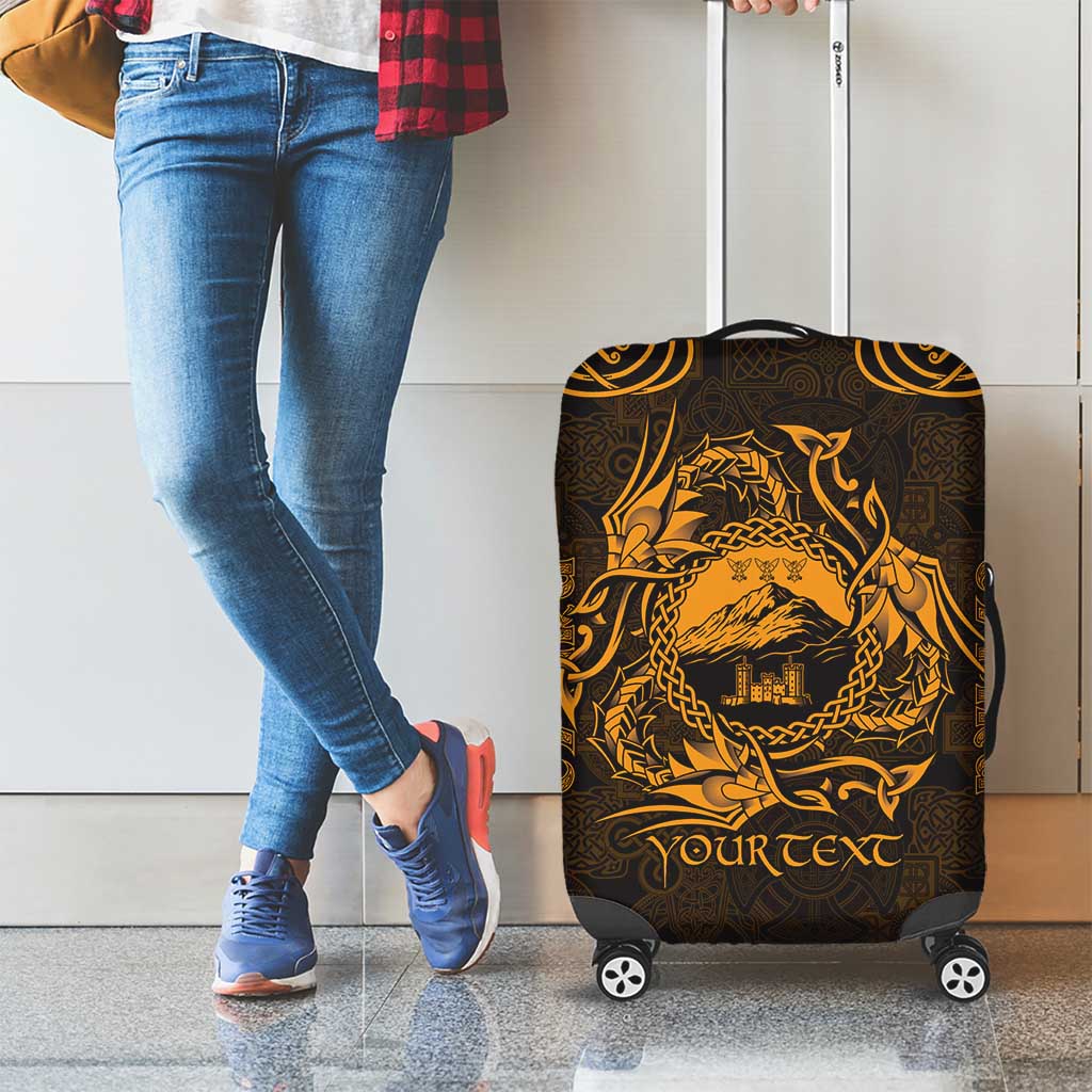 Personalized Caernarfonshire Sir Gaernarfon Luggage Cover Gold Castle Tower Celtic-inspired - Wonder Print Shop