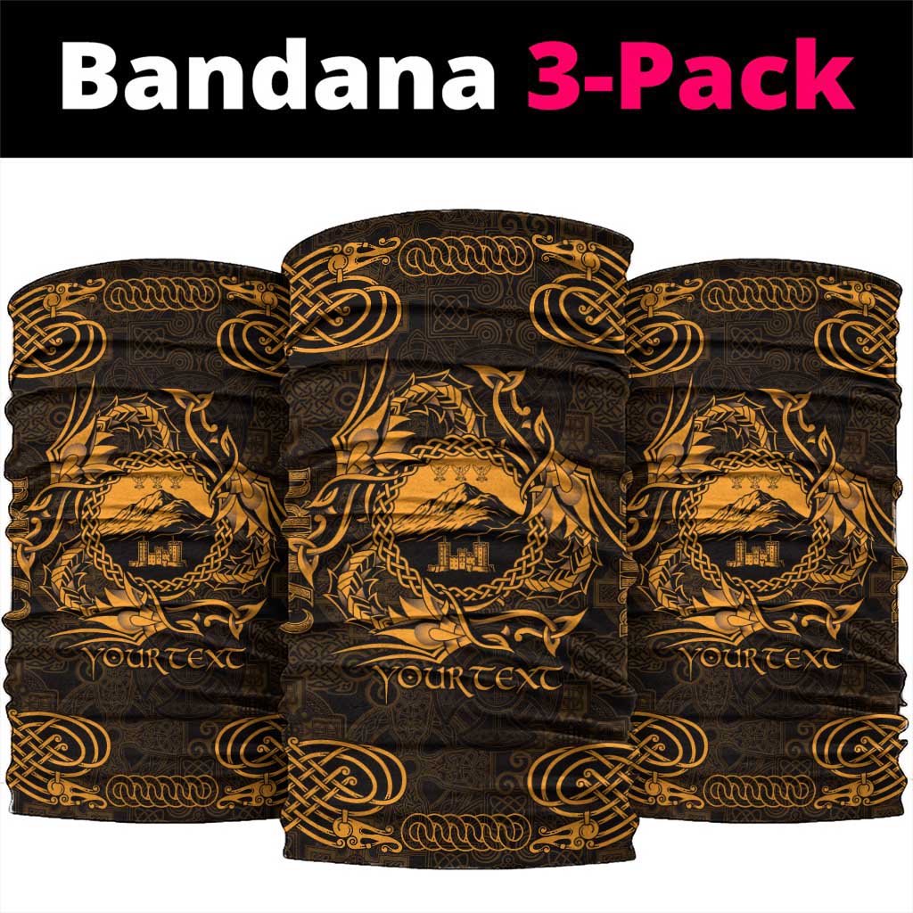 Personalized Caernarfonshire Sir Gaernarfon Neck Gaiter Gold Castle Tower Celtic-inspired - Wonder Print Shop
