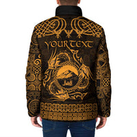 Personalized Caernarfonshire Sir Gaernarfon Padded Jacket Gold Castle Tower Celtic-inspired - Wonder Print Shop