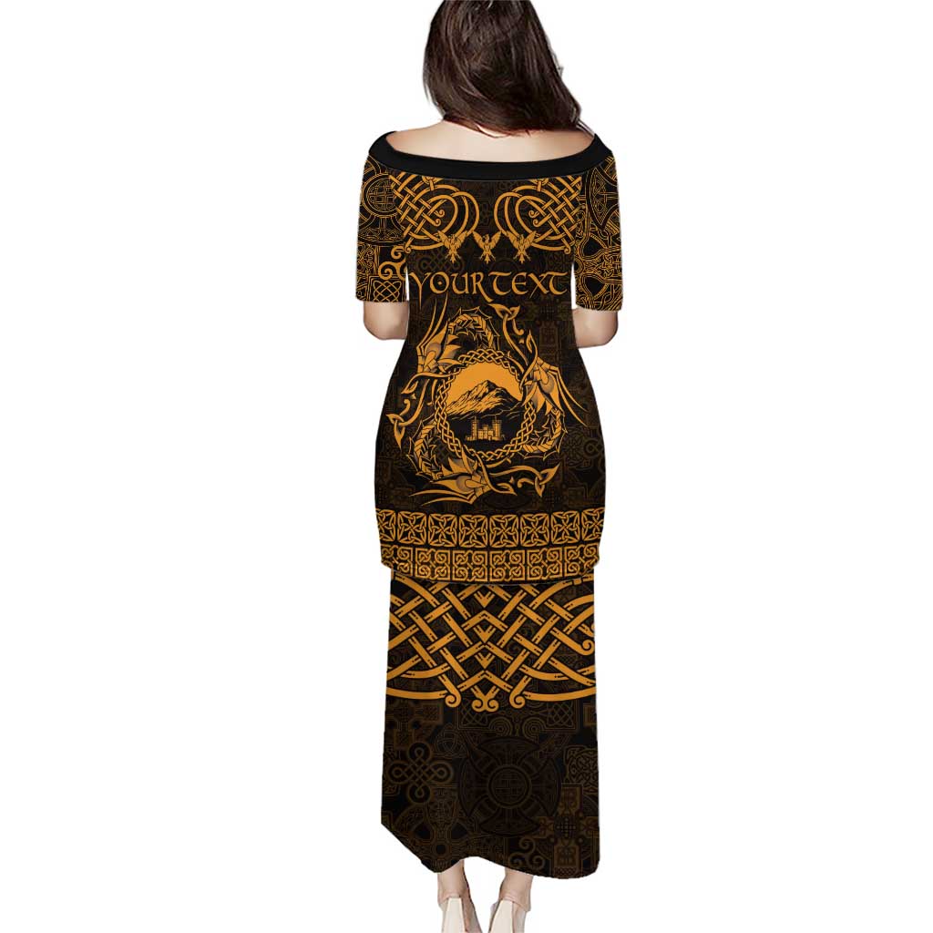 Personalized Caernarfonshire Sir Gaernarfon Puletasi Gold Castle Tower Celtic-inspired - Wonder Print Shop