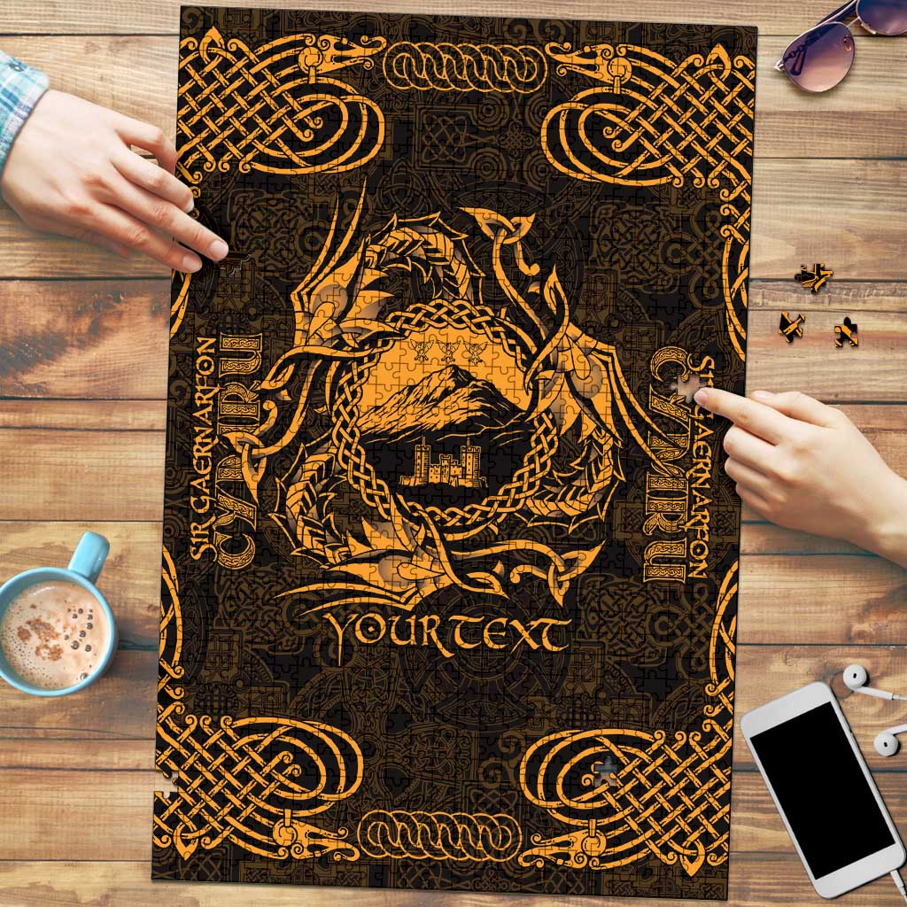 Personalized Caernarfonshire Sir Gaernarfon Puzzle Gold Castle Tower Celtic-inspired - Wonder Print Shop