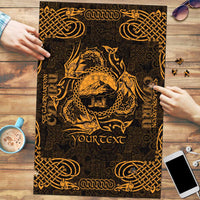 Personalized Caernarfonshire Sir Gaernarfon Puzzle Gold Castle Tower Celtic-inspired - Wonder Print Shop