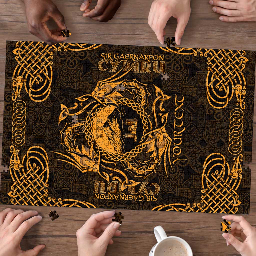 Personalized Caernarfonshire Sir Gaernarfon Puzzle Gold Castle Tower Celtic-inspired - Wonder Print Shop