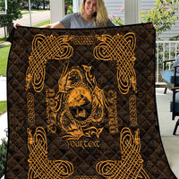 Personalized Caernarfonshire Sir Gaernarfon Quilt Gold Castle Tower Celtic-inspired - Wonder Print Shop