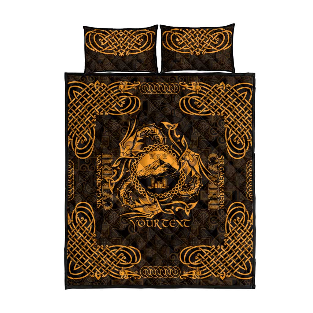 Personalized Caernarfonshire Sir Gaernarfon Quilt Bed Set Gold Castle Tower Celtic-inspired - Wonder Print Shop