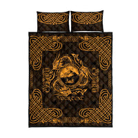Personalized Caernarfonshire Sir Gaernarfon Quilt Bed Set Gold Castle Tower Celtic-inspired - Wonder Print Shop