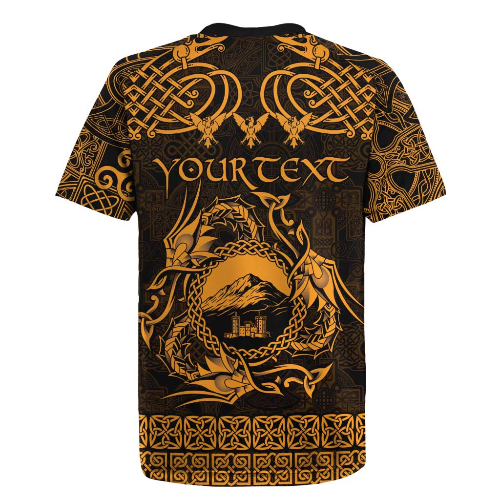 Personalized Caernarfonshire Sir Gaernarfon Rugby Jersey Gold Castle Tower Celtic-inspired - Wonder Print Shop