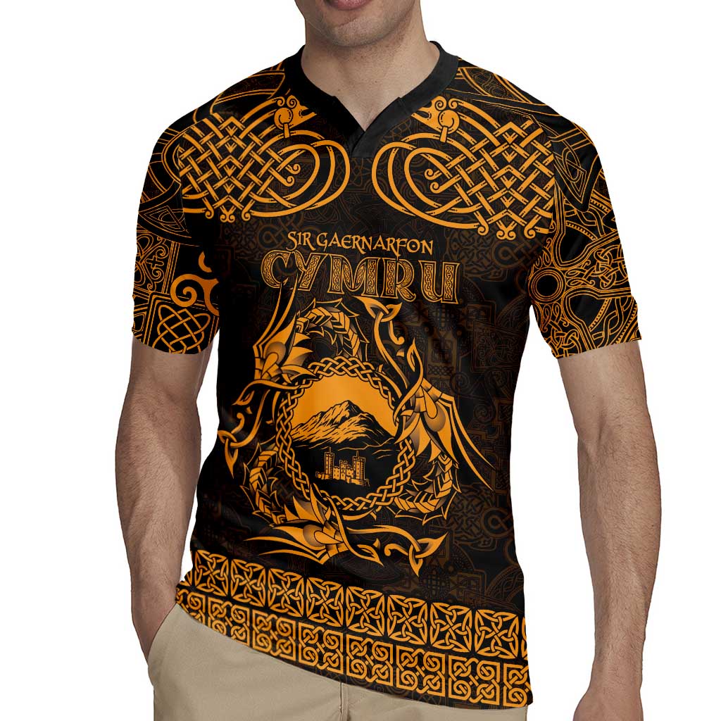 Personalized Caernarfonshire Sir Gaernarfon Rugby Jersey Gold Castle Tower Celtic-inspired - Wonder Print Shop