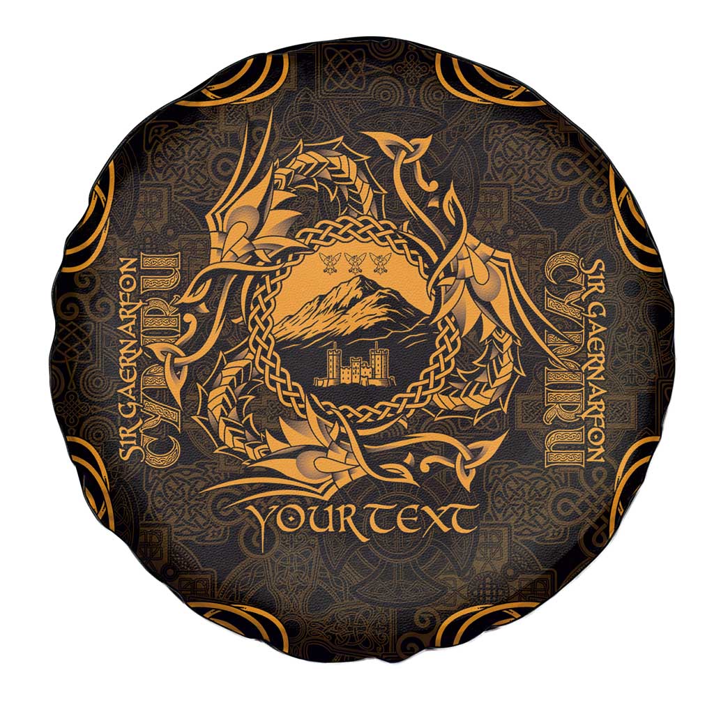 Personalized Caernarfonshire Sir Gaernarfon Spare Tire Cover Gold Castle Tower Celtic-inspired - Wonder Print Shop