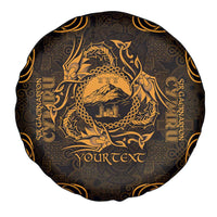 Personalized Caernarfonshire Sir Gaernarfon Spare Tire Cover Gold Castle Tower Celtic-inspired - Wonder Print Shop