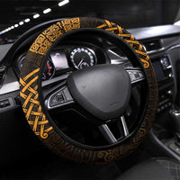Caernarfonshire Sir Gaernarfon Steering Wheel Cover Gold Castle Tower Celtic-inspired - Wonder Print Shop