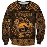 Personalized Caernarfonshire Sir Gaernarfon Sweatshirt Gold Castle Tower Celtic-inspired - Wonder Print Shop