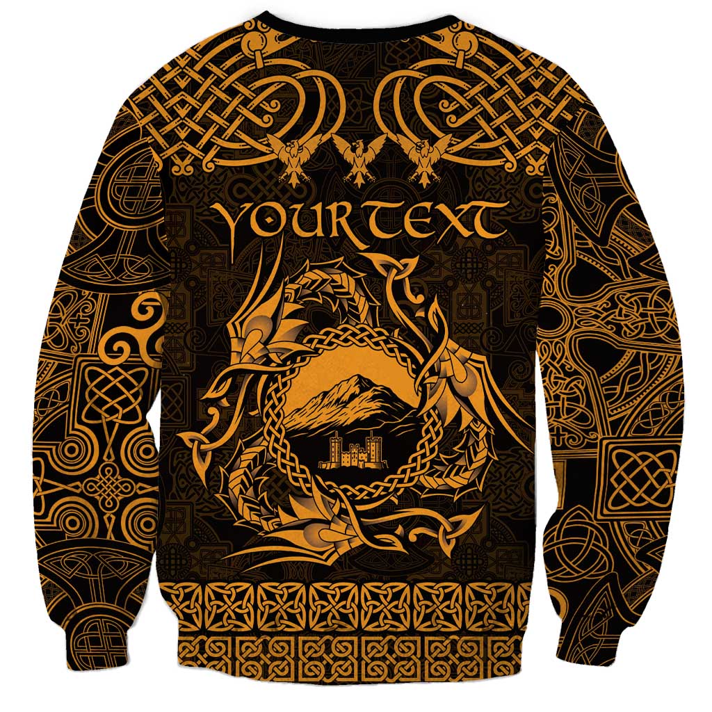 Personalized Caernarfonshire Sir Gaernarfon Sweatshirt Gold Castle Tower Celtic-inspired - Wonder Print Shop
