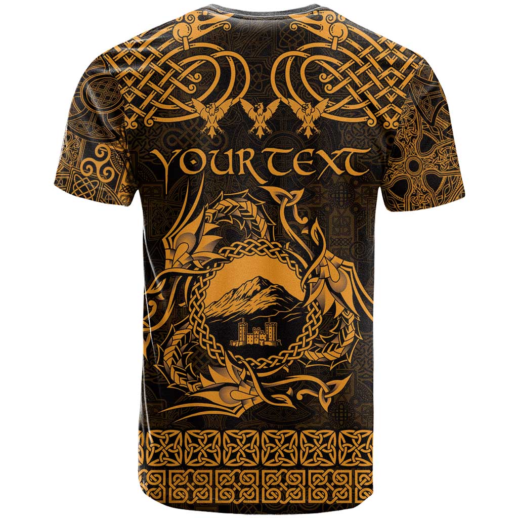 Personalized Caernarfonshire Sir Gaernarfon T Shirt Gold Castle Tower Celtic-inspired - Wonder Print Shop