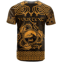 Personalized Caernarfonshire Sir Gaernarfon T Shirt Gold Castle Tower Celtic-inspired - Wonder Print Shop