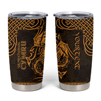 Personalized Caernarfonshire Sir Gaernarfon Tumbler Cup Gold Castle Tower Celtic-inspired - Wonder Print Shop