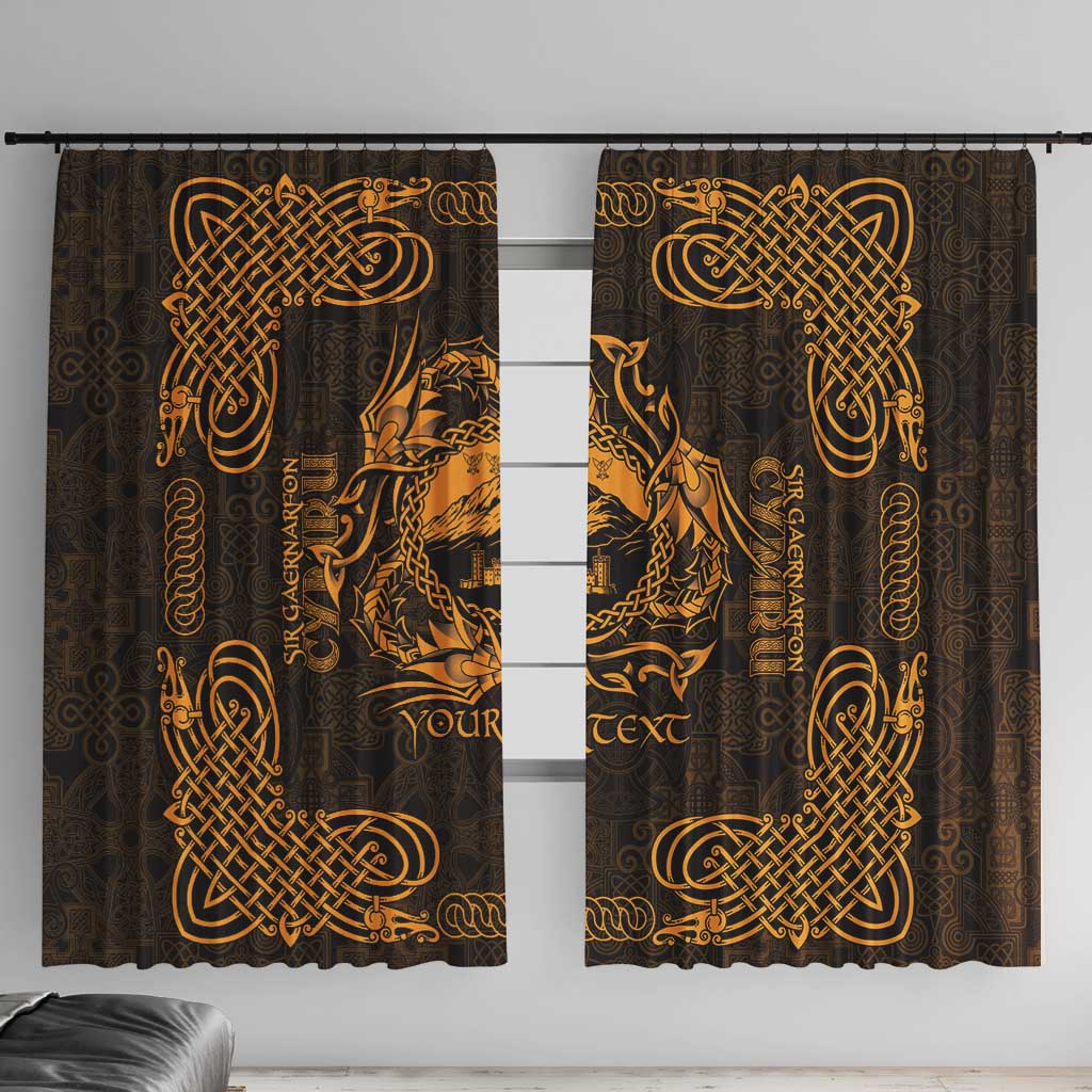 Personalized Caernarfonshire Sir Gaernarfon Window Curtain Gold Castle Tower Celtic-inspired - Wonder Print Shop