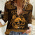 Personalized Caernarfonshire Sir Gaernarfon Women Casual Shirt Gold Castle Tower Celtic-inspired - Wonder Print Shop