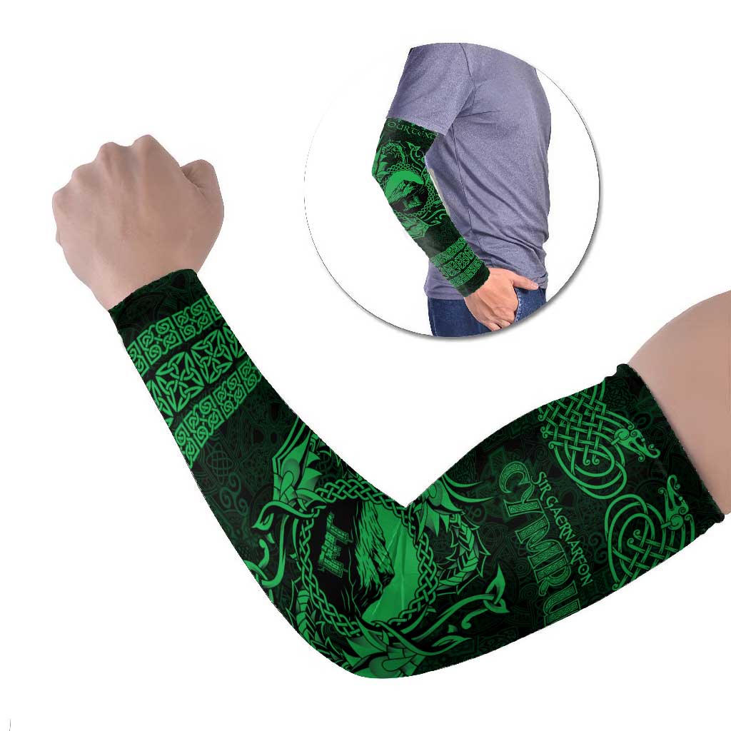Personalized Caernarfonshire Sir Gaernarfon Arm Sleeves Green Castle Tower Celtic-inspired - Wonder Print Shop