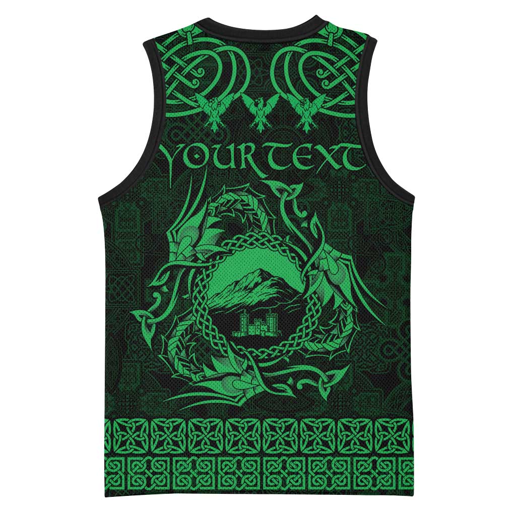 Personalized Caernarfonshire Sir Gaernarfon Basketball Jersey Green Castle Tower Celtic-inspired - Wonder Print Shop