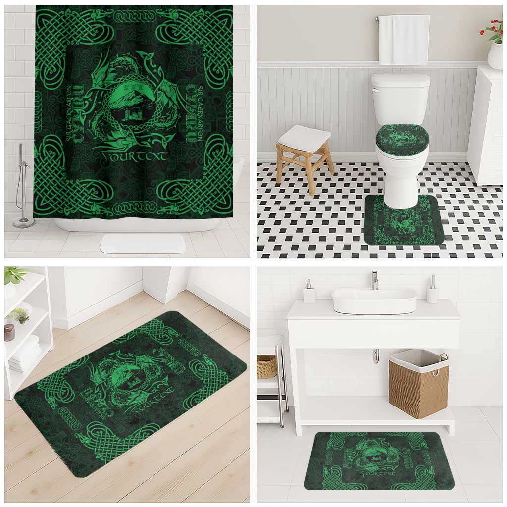 Personalized Caernarfonshire Sir Gaernarfon Bathroom Set Green Castle Tower Celtic-inspired - Wonder Print Shop