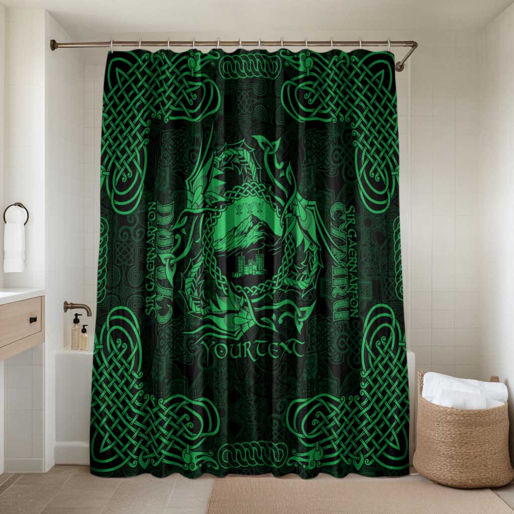 Personalized Caernarfonshire Sir Gaernarfon Bathroom Set Green Castle Tower Celtic-inspired - Wonder Print Shop