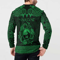 Personalized Caernarfonshire Sir Gaernarfon Button Sweatshirt Green Castle Tower Celtic-inspired - Wonder Print Shop