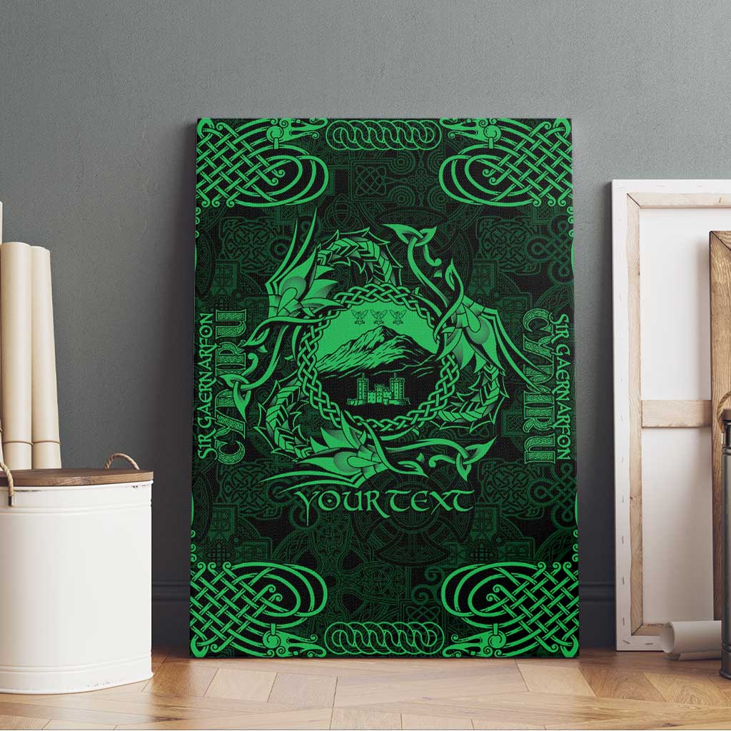 Personalized Caernarfonshire Sir Gaernarfon Canvas Wall Art Green Castle Tower Celtic-inspired - Wonder Print Shop