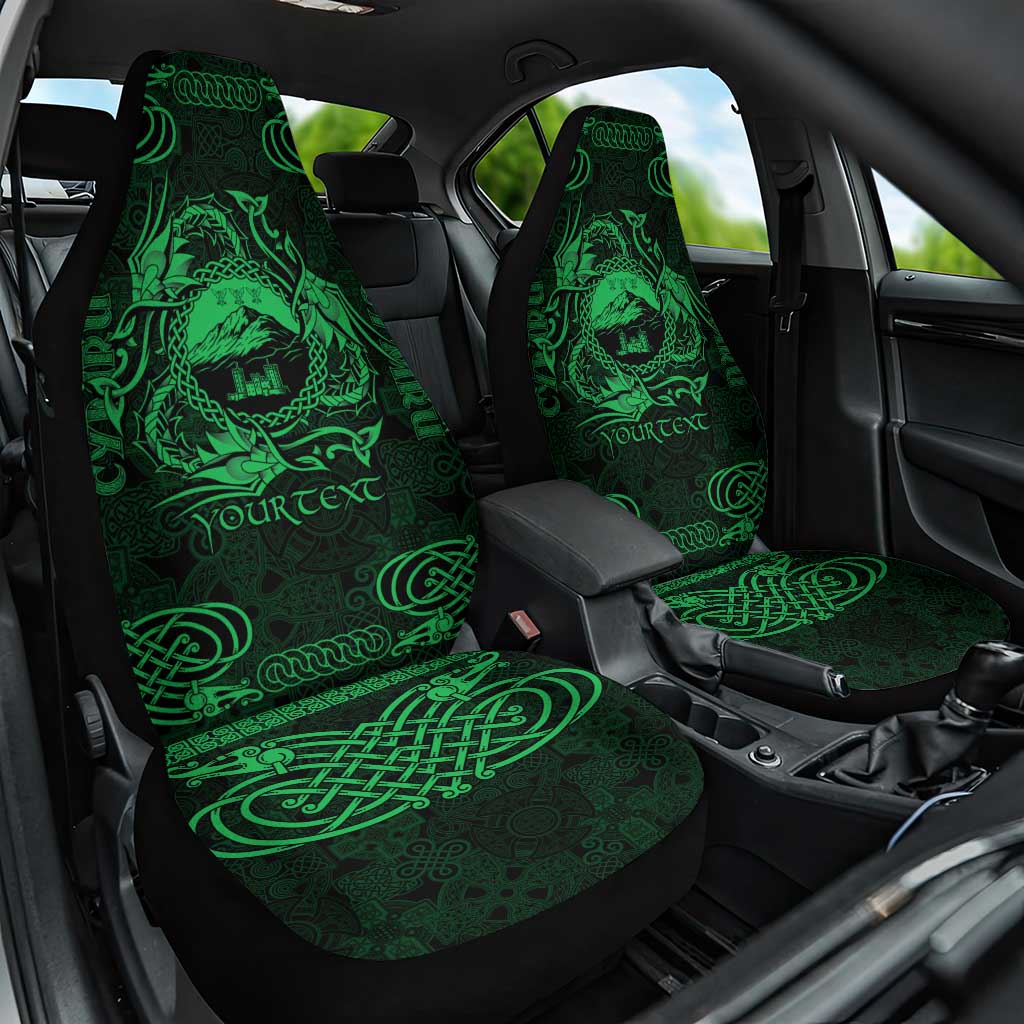 Personalized Caernarfonshire Sir Gaernarfon Car Seat Cover Green Castle Tower Celtic-inspired - Wonder Print Shop