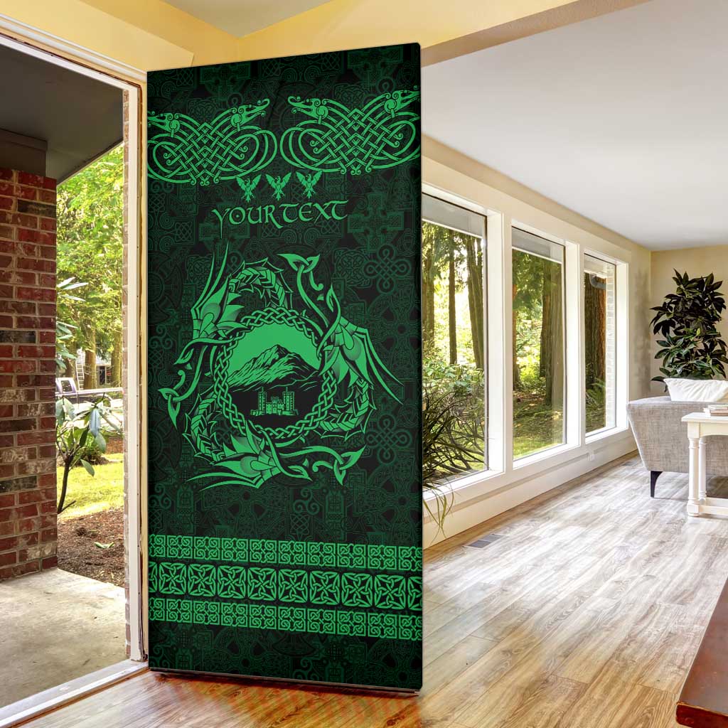 Personalized Caernarfonshire Sir Gaernarfon Door Cover Green Castle Tower Celtic-inspired - Wonder Print Shop