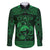 Personalized Caernarfonshire Sir Gaernarfon Family Matching Long Sleeve Bodycon Dress and Hawaiian Shirt Green Castle Tower Celtic-inspired - Wonder Print Shop