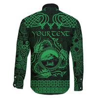 Personalized Caernarfonshire Sir Gaernarfon Family Matching Long Sleeve Bodycon Dress and Hawaiian Shirt Green Castle Tower Celtic-inspired - Wonder Print Shop