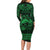 Personalized Caernarfonshire Sir Gaernarfon Family Matching Long Sleeve Bodycon Dress and Hawaiian Shirt Green Castle Tower Celtic-inspired - Wonder Print Shop