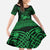 Personalized Caernarfonshire Sir Gaernarfon Family Matching Off The Shoulder Long Sleeve Dress and Hawaiian Shirt Green Castle Tower Celtic-inspired - Wonder Print Shop