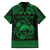 Personalized Caernarfonshire Sir Gaernarfon Family Matching Off The Shoulder Long Sleeve Dress and Hawaiian Shirt Green Castle Tower Celtic-inspired - Wonder Print Shop