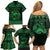 Personalized Caernarfonshire Sir Gaernarfon Family Matching Off Shoulder Short Dress and Hawaiian Shirt Green Castle Tower Celtic-inspired - Wonder Print Shop