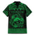 Personalized Caernarfonshire Sir Gaernarfon Family Matching Off Shoulder Short Dress and Hawaiian Shirt Green Castle Tower Celtic-inspired - Wonder Print Shop