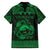 Personalized Caernarfonshire Sir Gaernarfon Family Matching Short Sleeve Bodycon Dress and Hawaiian Shirt Green Castle Tower Celtic-inspired - Wonder Print Shop