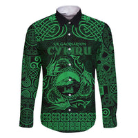 Personalized Caernarfonshire Sir Gaernarfon Family Matching Short Sleeve Bodycon Dress and Hawaiian Shirt Green Castle Tower Celtic-inspired - Wonder Print Shop