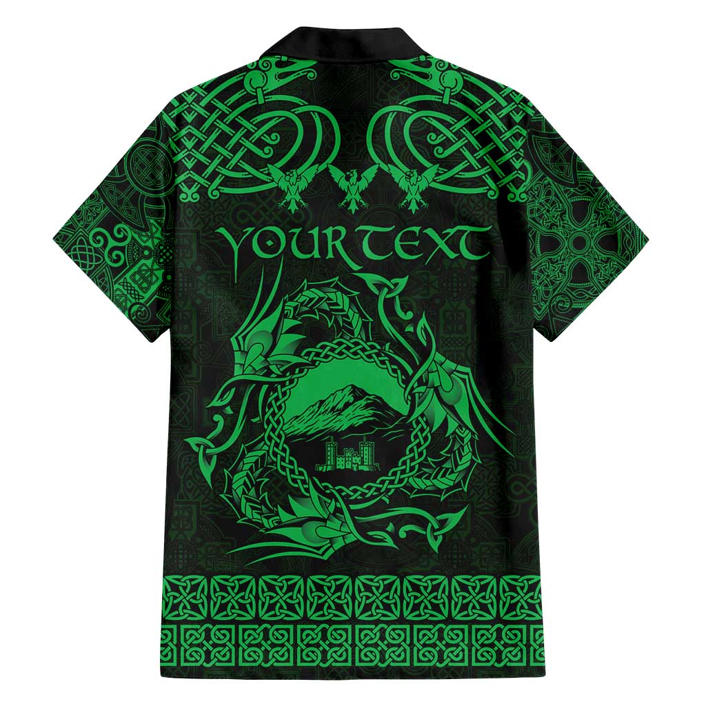 Personalized Caernarfonshire Sir Gaernarfon Family Matching Tank Maxi Dress and Hawaiian Shirt Green Castle Tower Celtic-inspired - Wonder Print Shop